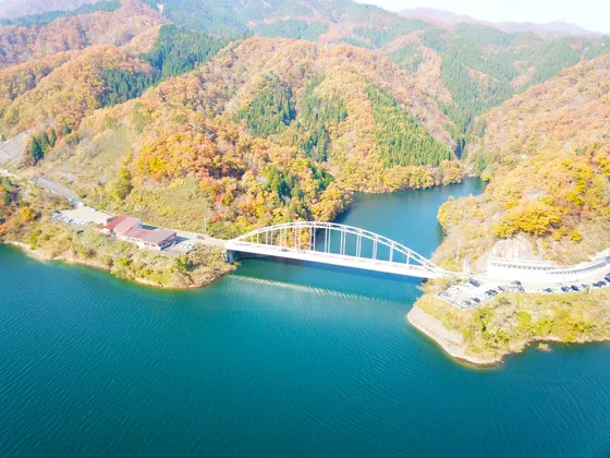 九頭竜川上空の景色